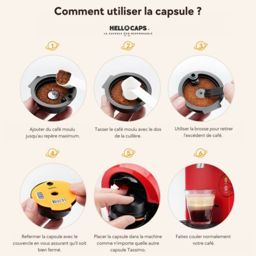 1 Capsule Réutilisable HelloCaps pour Tassimo 60 ml