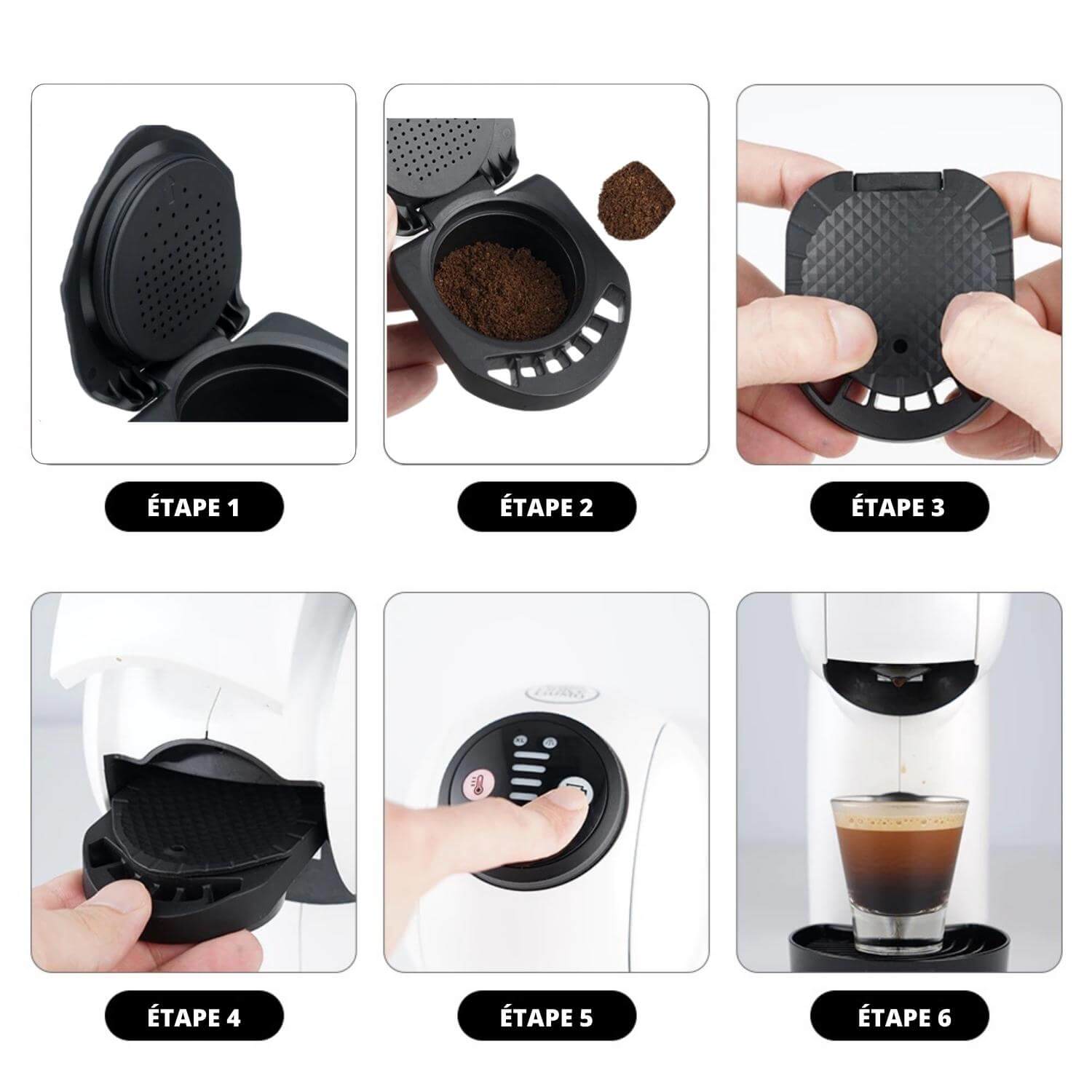 Capsule rechargeable compatible machine à café Dolce Gusto avec